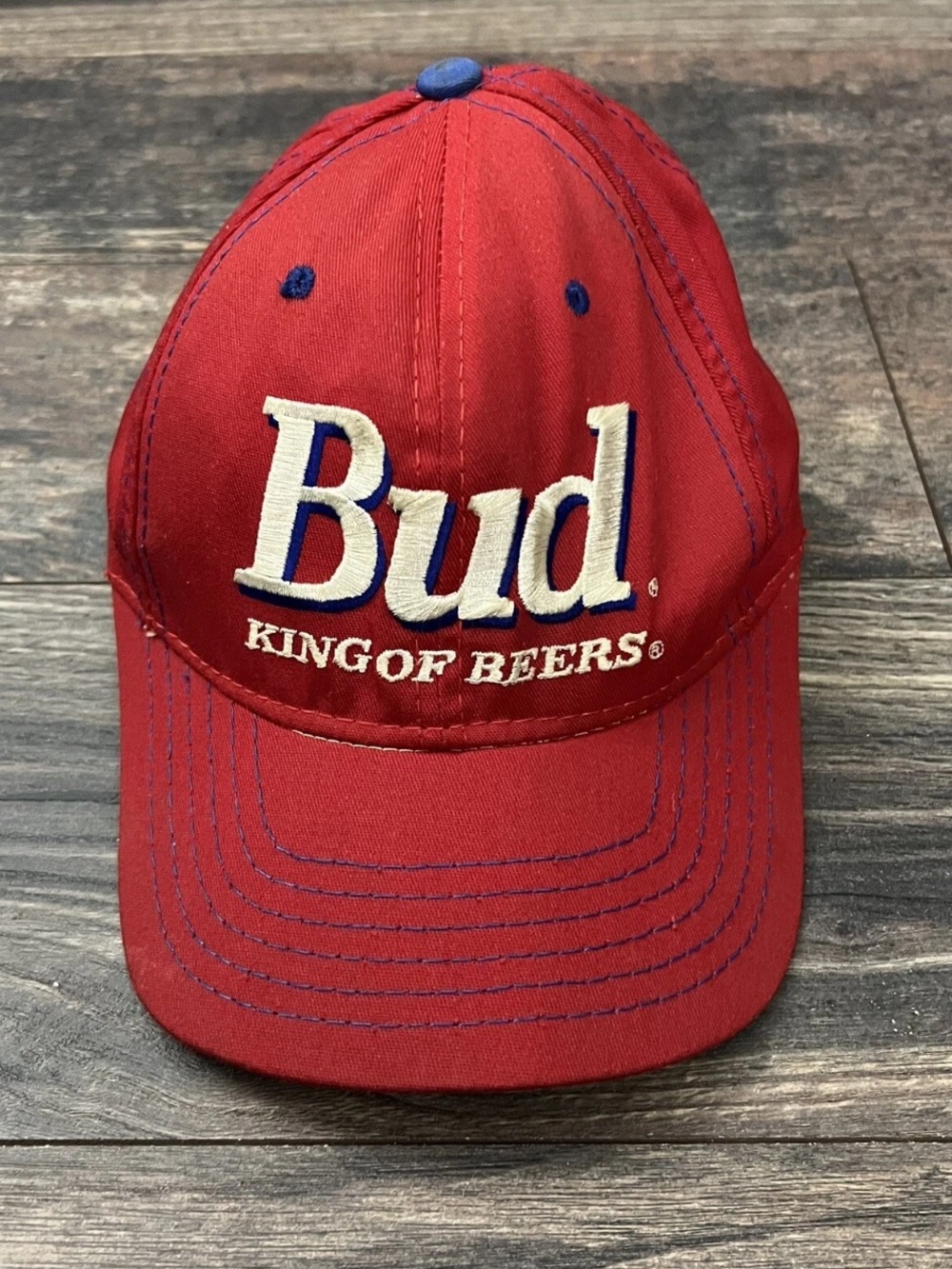 Vintage 90s Budweiser Bud “King Of Beers” Red SnapBack Hat 1995